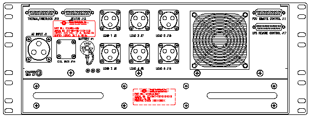 P/N: ETI0001-1486 Rugged MilSpec UPS and PDU Standard Rear�